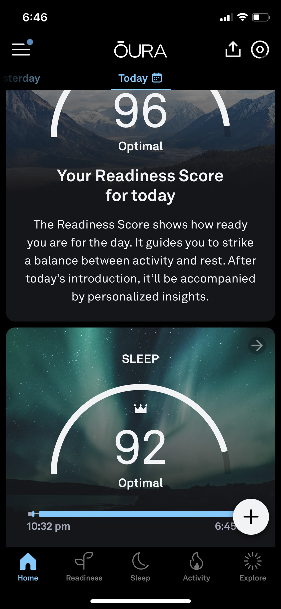 oura ring readiness score