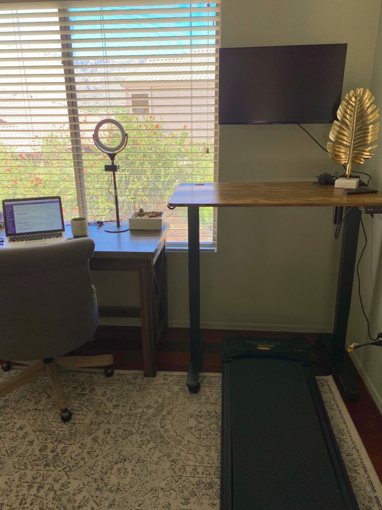 Walking pad and standing desk