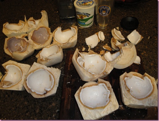 cut up coconuts