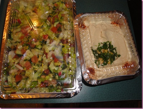 salad and hummus