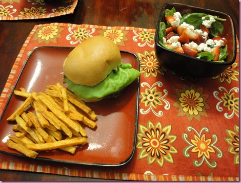 burger and fries