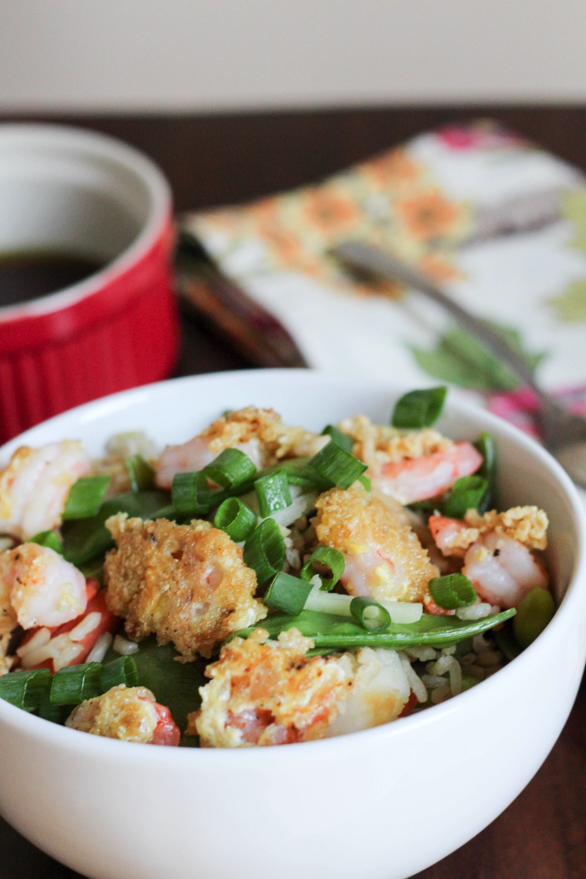 Crispy Shrimp, Rice and Veggies with Soy Ginger Sauce - The Fitnessista