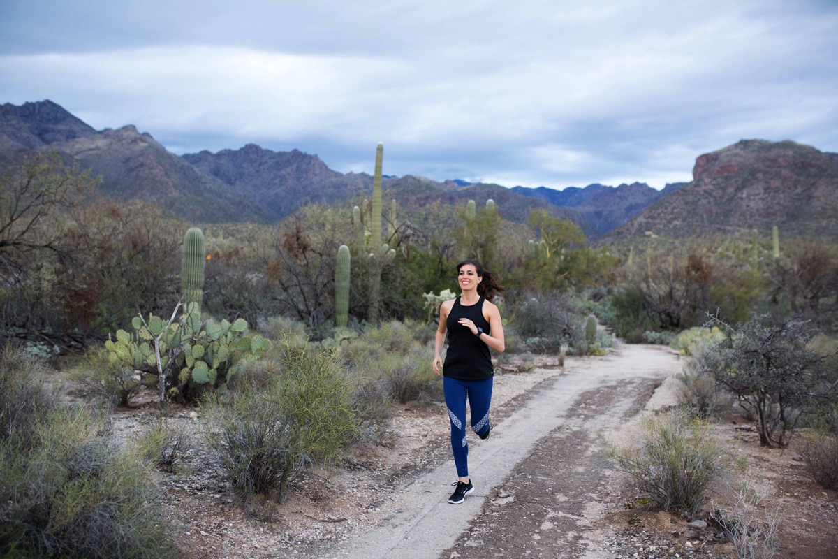 Wearing GapFit by Gap Factory for a desert run