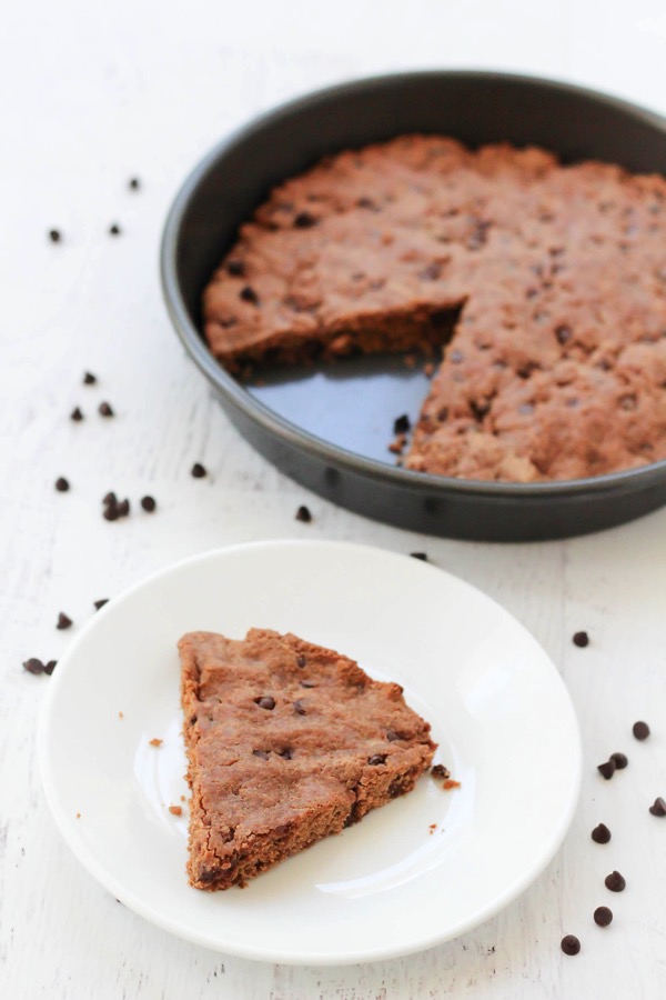 Chocolate Peanut Butter Healthy Cookie Cake with Protein The Fitnessista