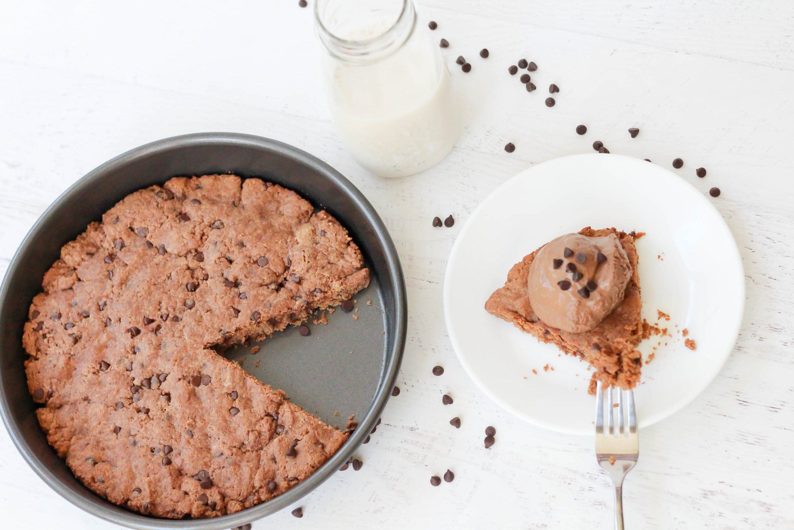 Chocolate Peanut Butter Healthy Cookie Cake with Protein The Fitnessista