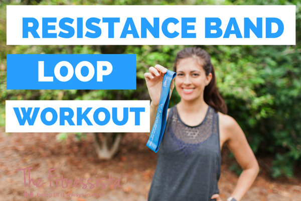 A total body workout using the resistance band loop! This resistance band loop workout is a great way to challenge your muscles in an entirely different way. Perfect for home workouts! fitnessista.com