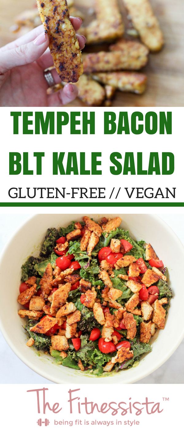 Tempeh Bacon BLT Kale Salad The Fitnessista