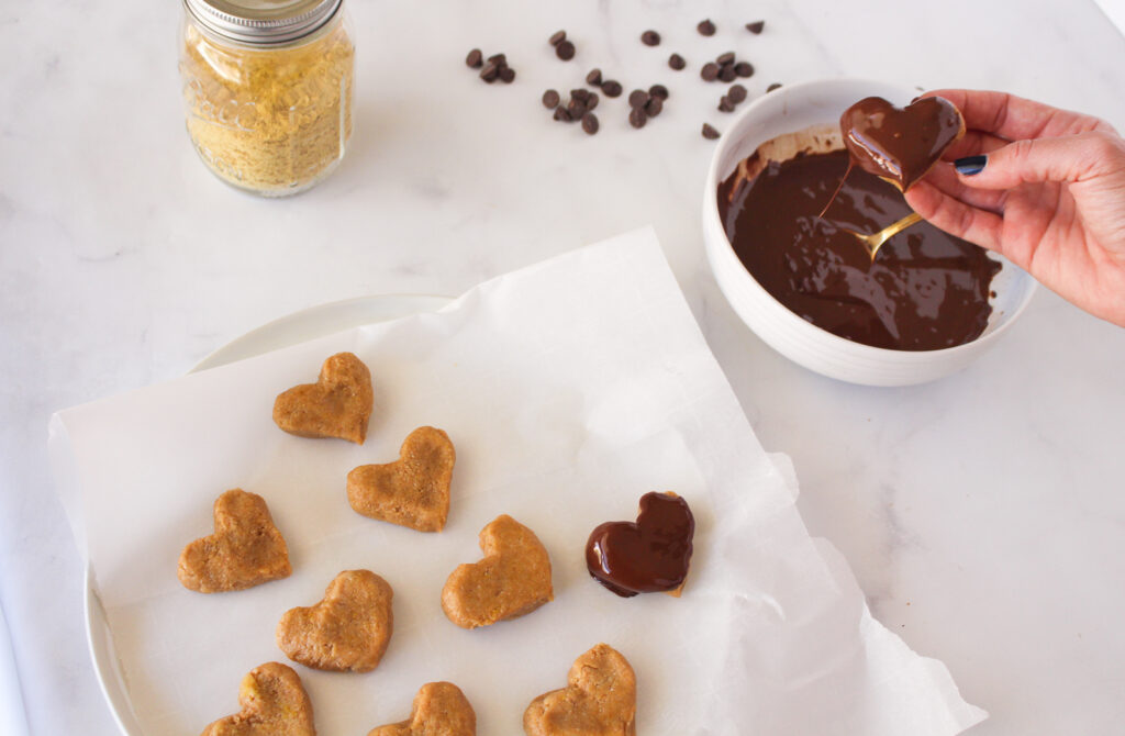 Homemade Copycat Reese's Hearts (glutenfree and vegan)