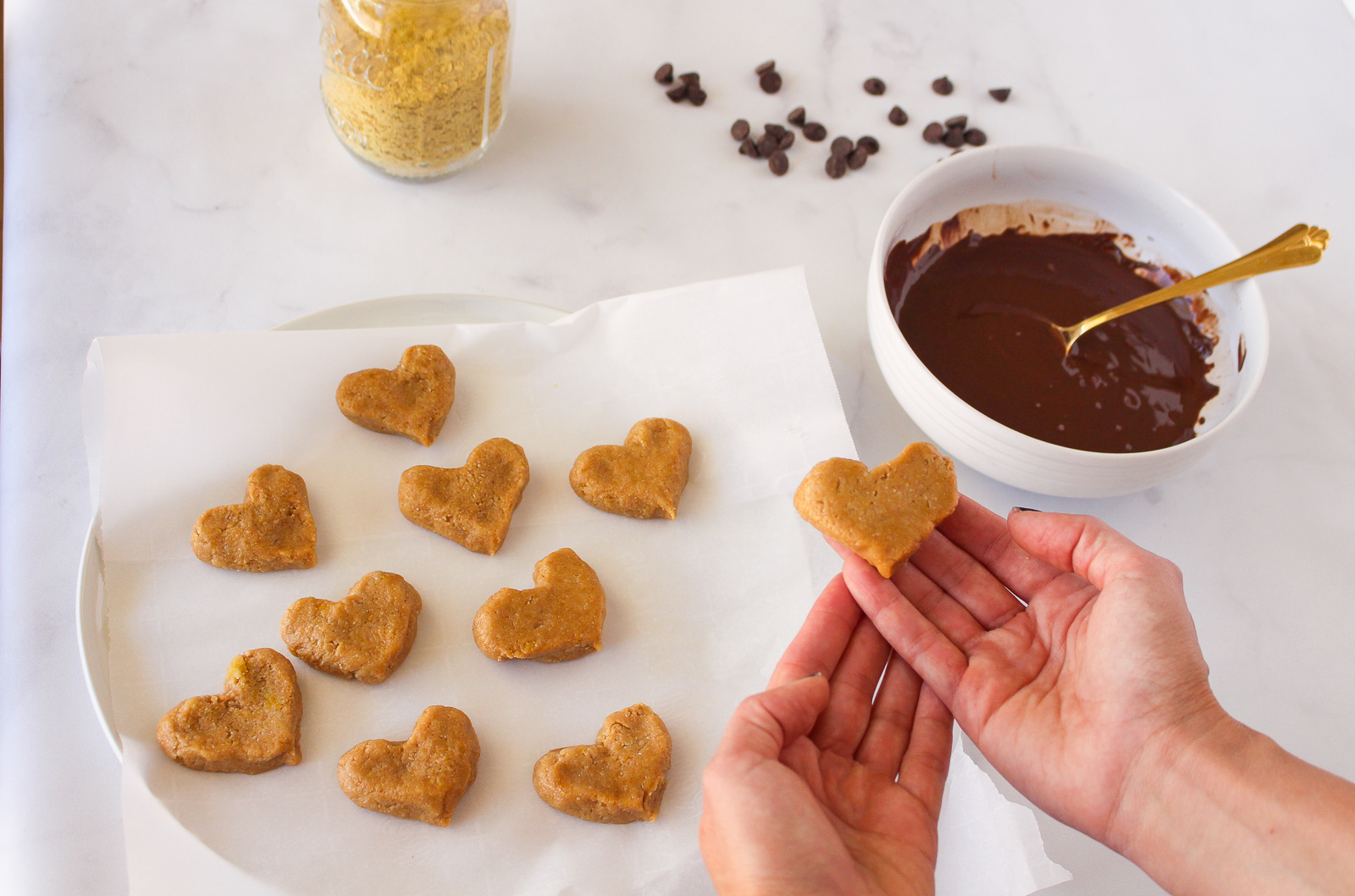 Homemade Copycat Reese's Hearts (glutenfree and vegan)