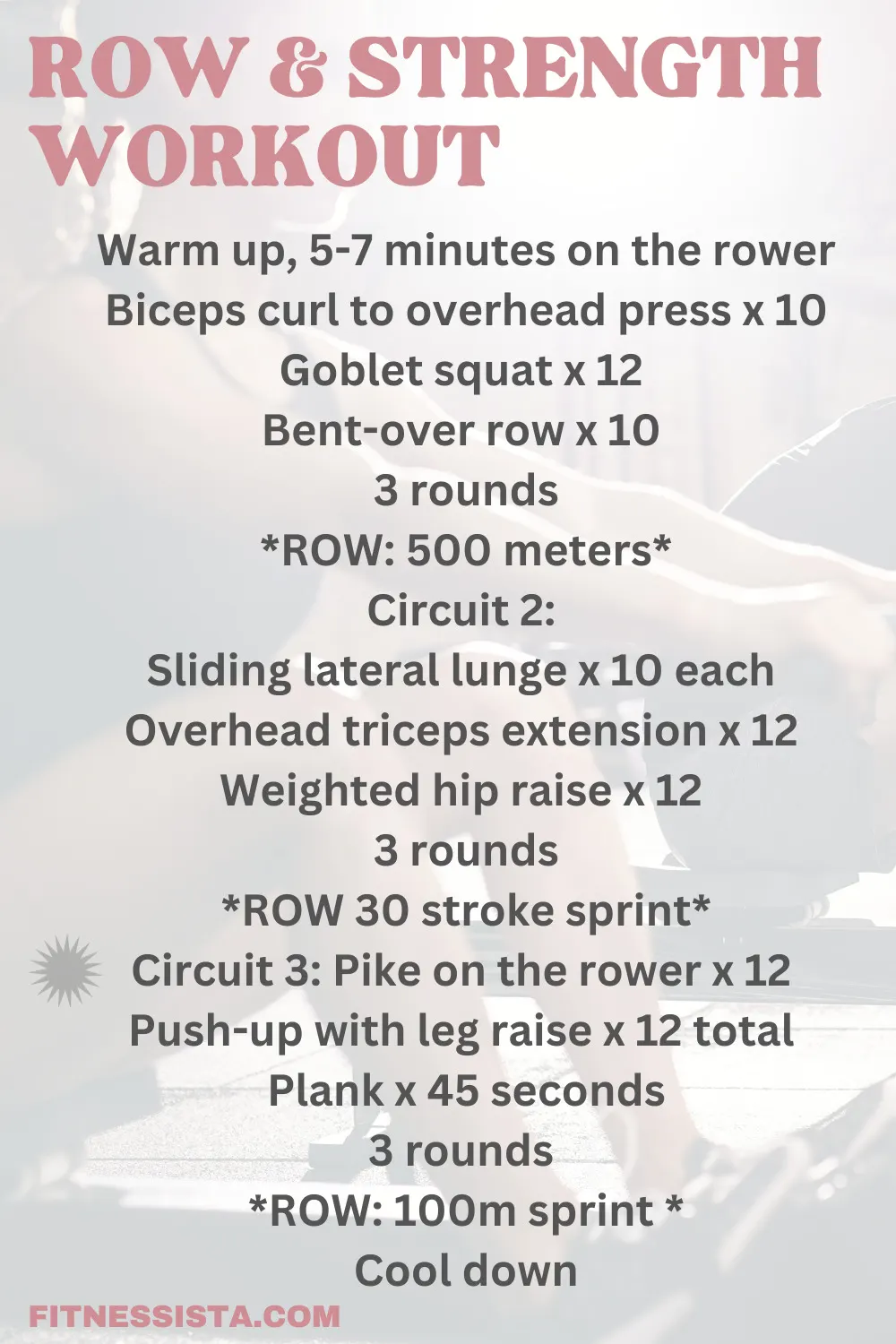 Row and strength combo workout (+ video tutorial) - The Fitnessista