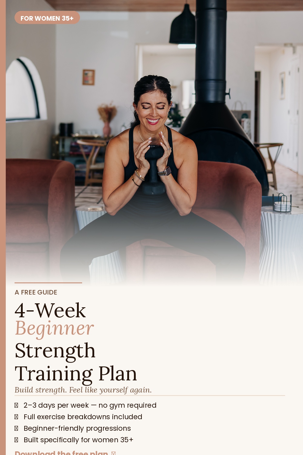 Beginner Strength Training Plan for Women Over 35 | Fitnessista